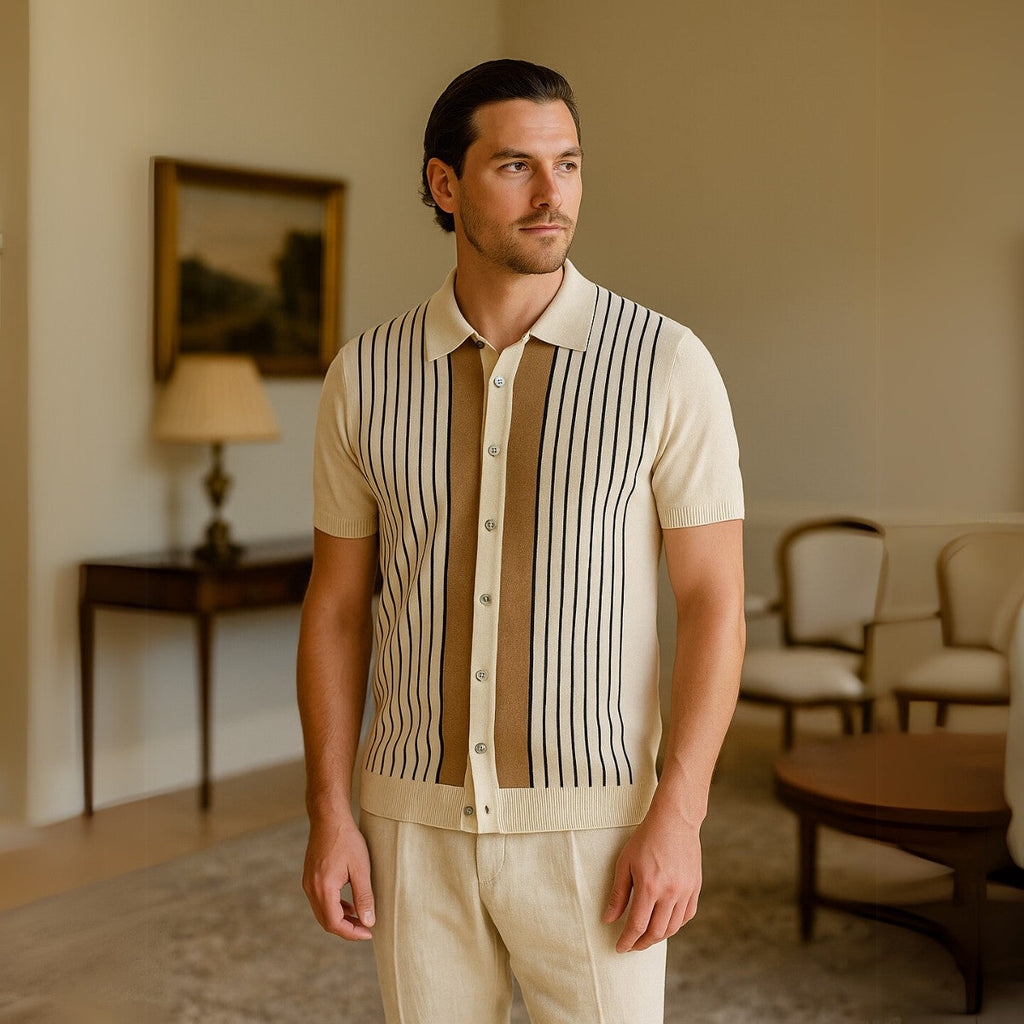 Polo Shirt Montelle Striped Knit