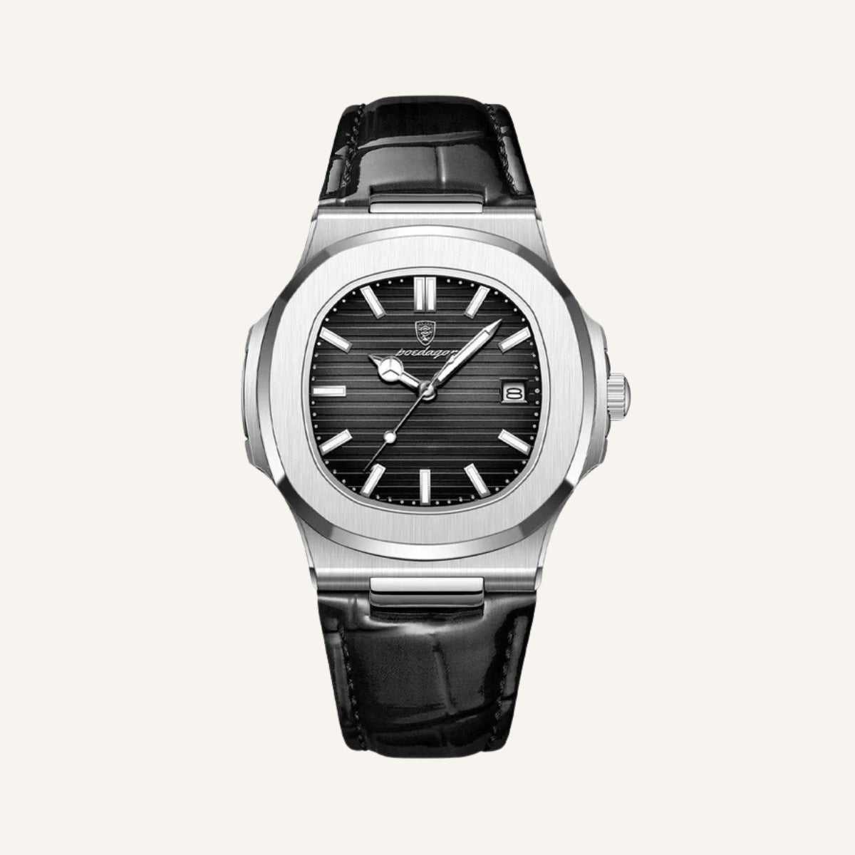 Watch Luxe Black Leather