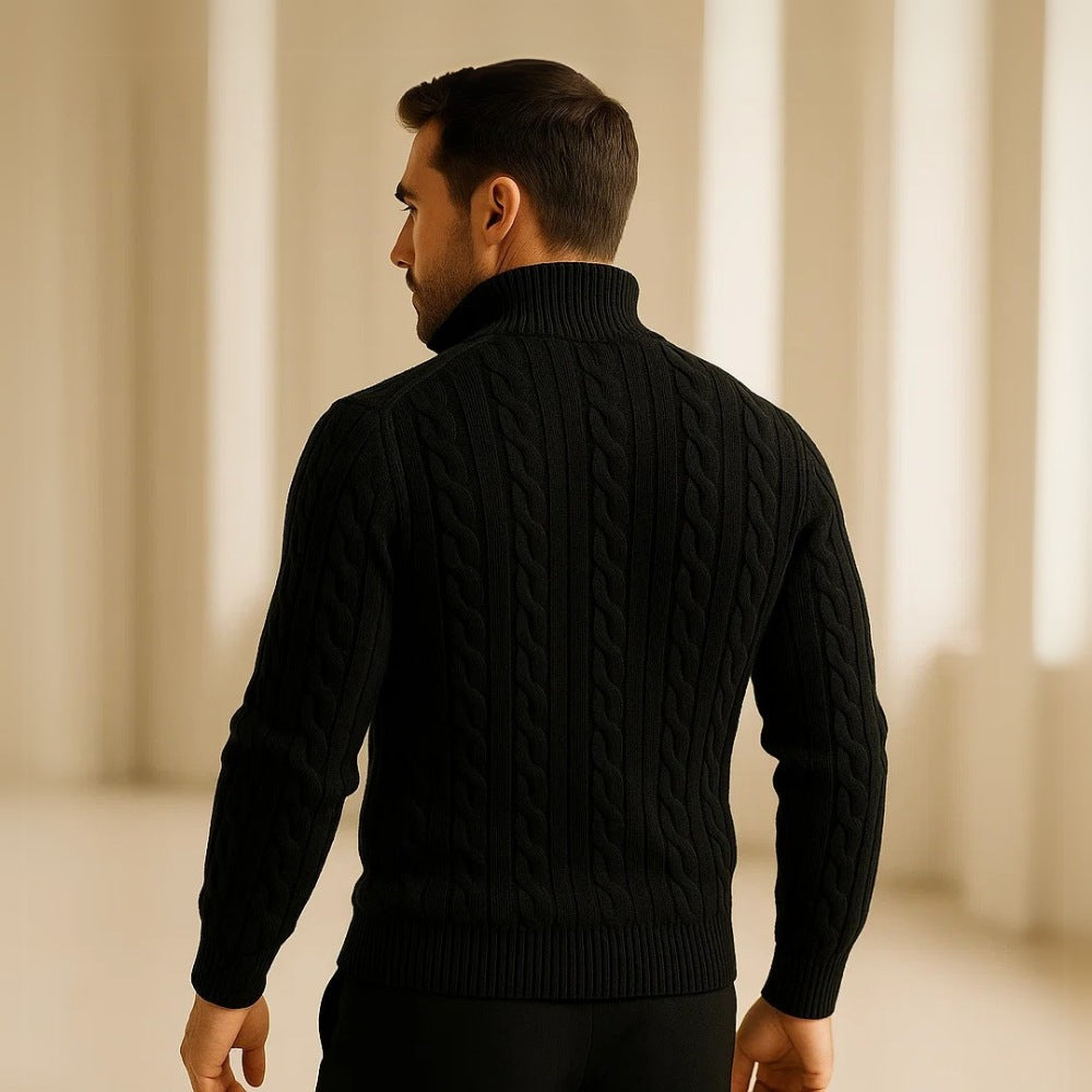 Sweater Fontaine Men’s Knit High Collar Half-Zip
