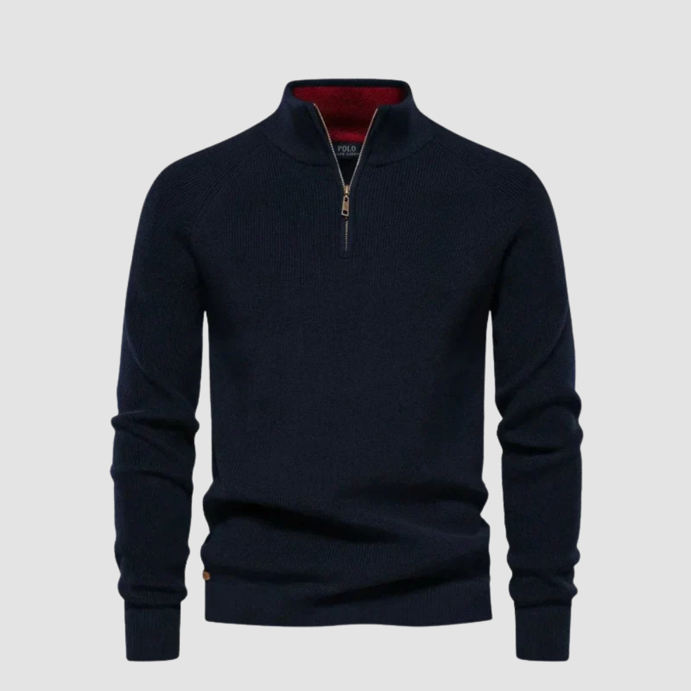 Half Zip High Neck Jumper