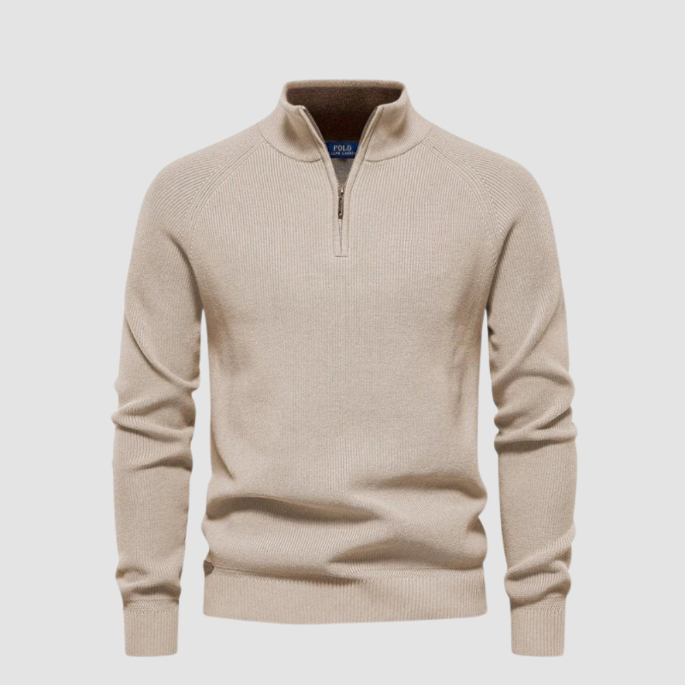 Half Zip High Neck Jumper