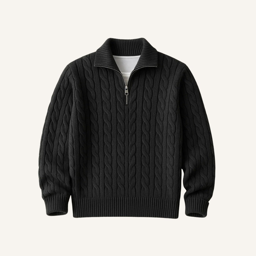 Sweater Fontaine Men’s Knit High Collar Half-Zip