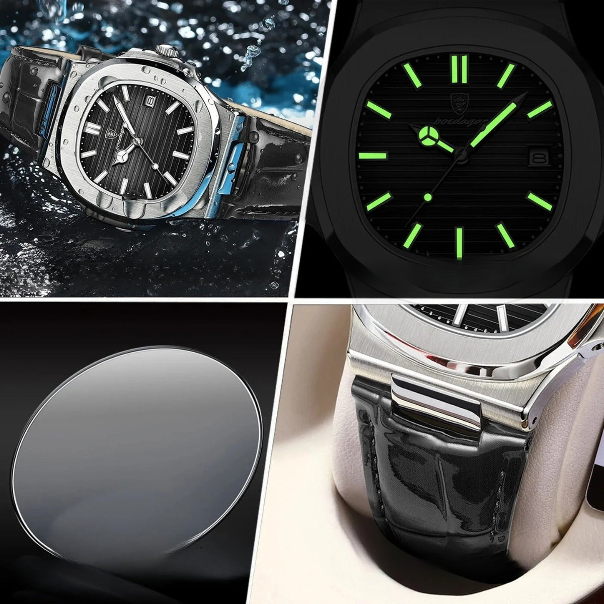 Watch Luxe Black Leather